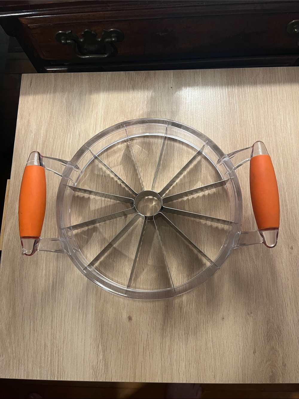 Melon Slicer & Corer 10-Blade Stainless Steel Cutter Orange Soft Grip Handles